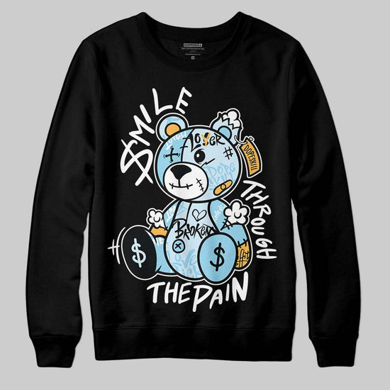 Vans Knu Stack Vintage Satin Dream Blue DopeSkill Sweatshirt Smile Through The Pain Graphic Streetwear - Black