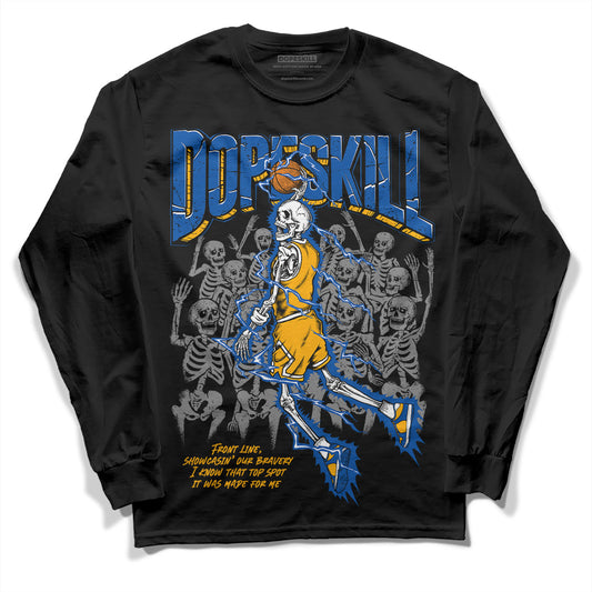 Dunk Blue Jay and University Gold DopeSkill Long Sleeve T-Shirt Thunder Dunk Graphic Streetwear  - Black 