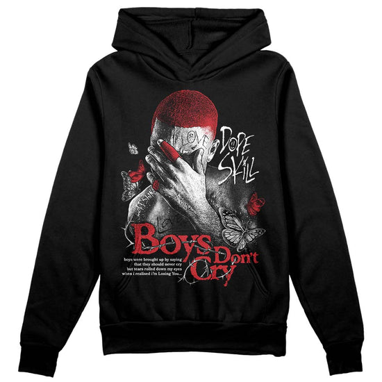 Jordan 12 “Red Taxi” DopeSkill Hoodie Sweatshirt Boys Don't Cry Graphic Streetwear - Black