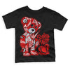 Jordan 4 Retro Red Cement DopeSkill Toddler Kids T-shirt Broken Heart Graphic Streetwear - Black