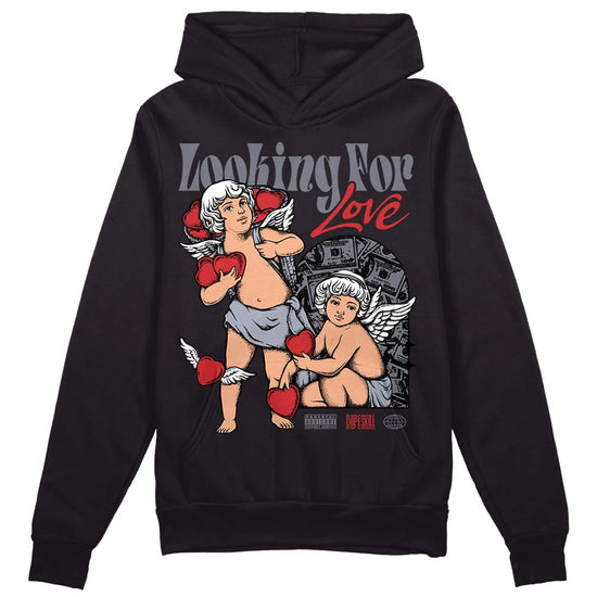 Jordan 4 “Bred Reimagined” DopeSkill Hoodie Sweatshirt Looking For Love Graphic Streetwear - Black