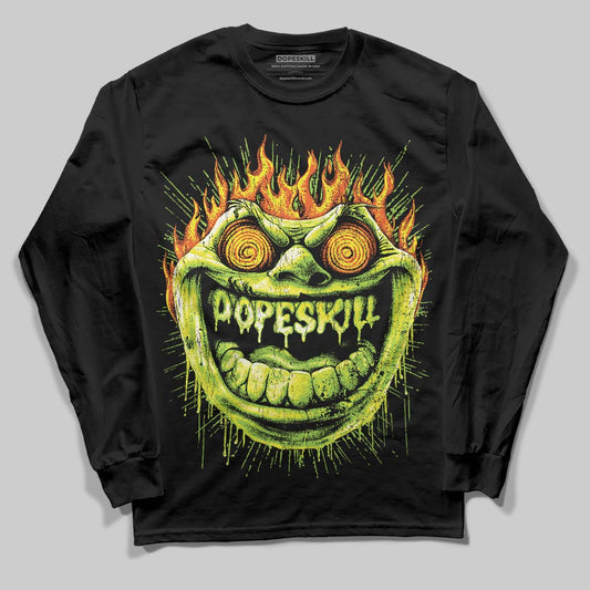 Neon Green Sneakers DopeSkill Long Sleeve T-Shirt Hellfire Graphic Streetwear - Black