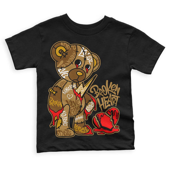 Jordan 13 Wheat 2023 DopeSkill Toddler Kids T-shirt Broken Heart Streetwear - Black