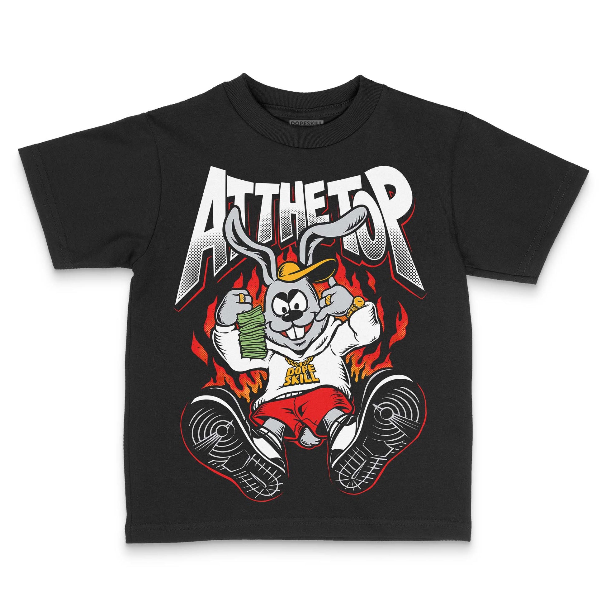 Black and White Sneakers DopeSkill Toddler Kids T-shirt At The Top Graphic Streetwear - Black