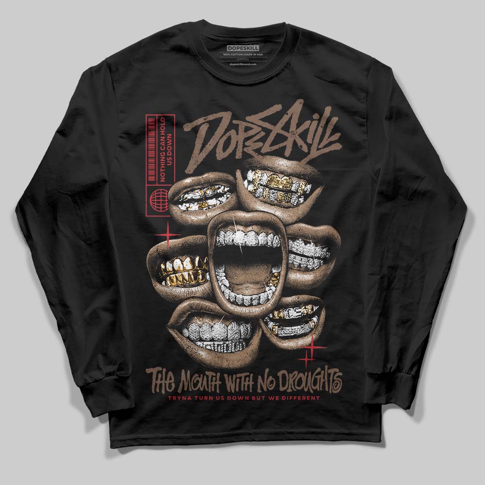 Jordan 9 'Olive' DopeSkill Long Sleeve T-Shirt The Mouth With No Droughts Graphic Streetwear - black