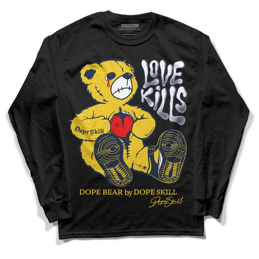 Dunk Low Vintage “Michigan” DopeSkill Long Sleeve T-Shirt Love Kills Graphic Streetwear - Black