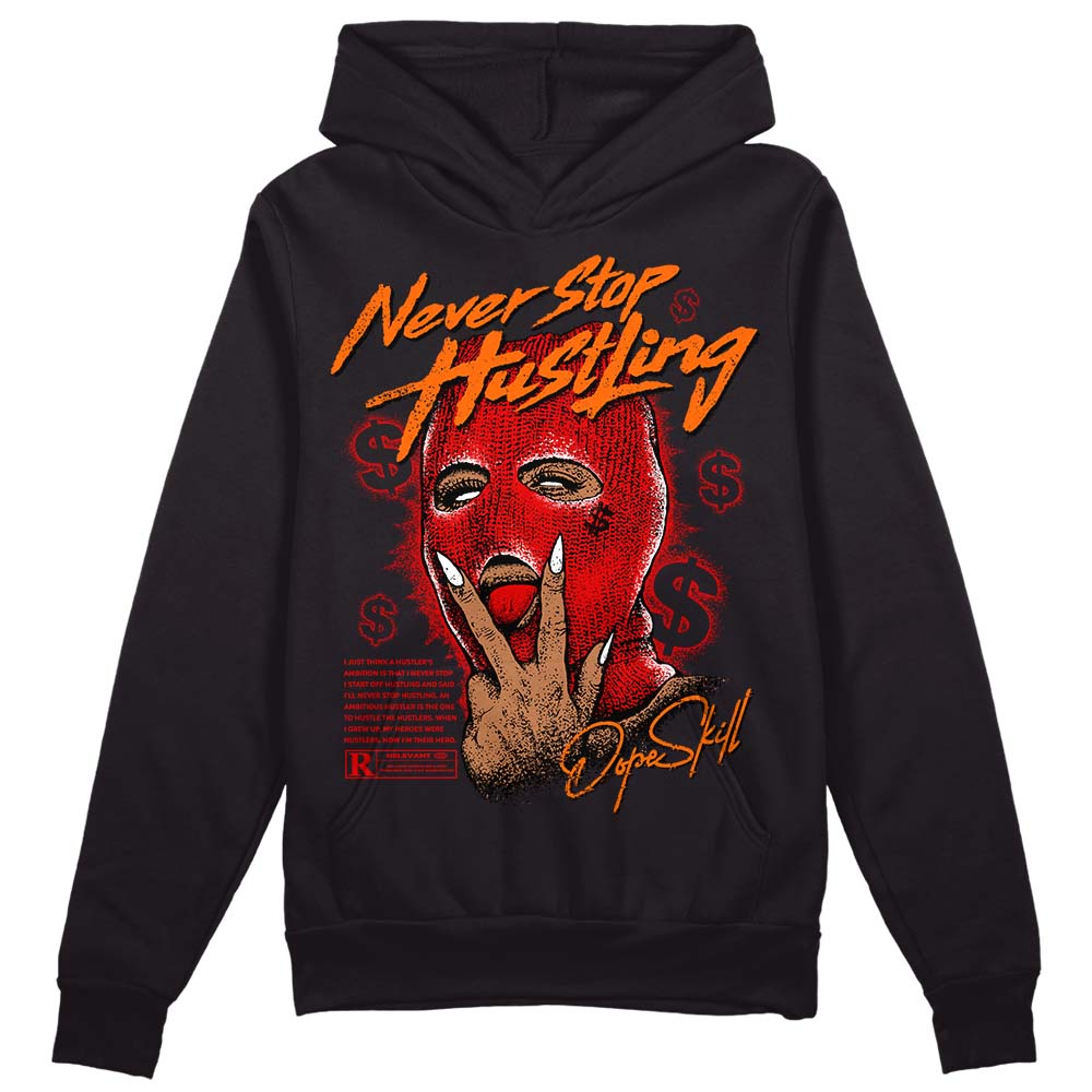 Jordan 1 Retro High OG "Satin Bred" DopeSkill Hoodie Sweatshirt Never Stop Hustling Graphic Streetwear - Black 