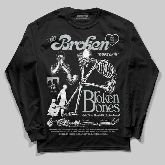 Jordan 4 “Fear” DopeSkill Long Sleeve T-Shirt Broken Bones Graphic Streetwear - Black