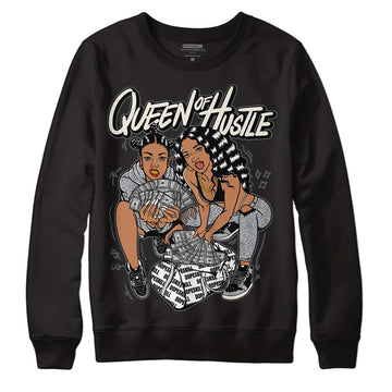 Jordan 1 Retro Low OG Black Cement DopeSkill Sweatshirt Queen Of Hustle Graphic Streetwear - Black