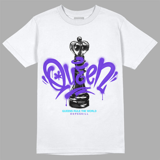 Jordan 6 “Aqua” DopeSkill T-Shirt Queen Chess Graphic Streetwear - White