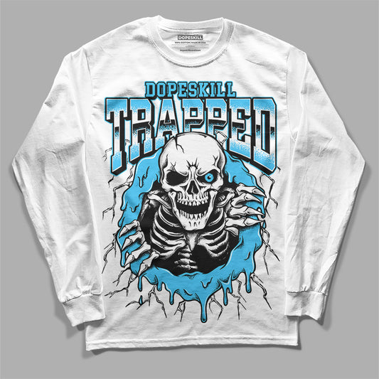 Jordan 13 Retro University Blue DopeSkill Long Sleeve T-Shirt Trapped Halloween Graphic Streetwear - White 