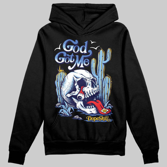 University Blue Sneakers DopeSkill Hoodie Sweatshirt God Got Me Graphic Streetwear - Black