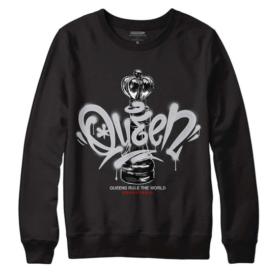 Jordan 2 Retro "Black Cement" DopeSkill Sweatshirt Queen Chess Graphic Streetwear - Black