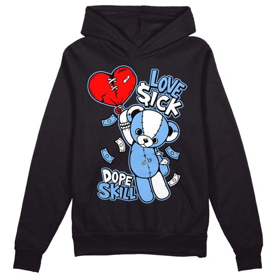 Jordan 9 Powder Blue DopeSkill Hoodie Sweatshirt Love Sick Graphic Streetwear - Black