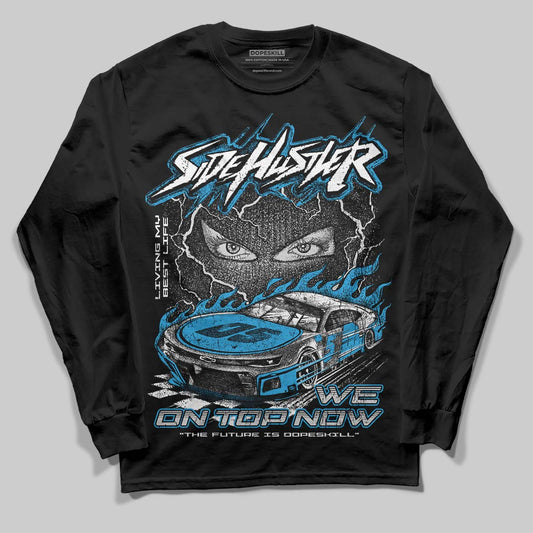 Jordan 4 Retro Military Blue DopeSkill Long Sleeve T-Shirt Flexin' Graphic Streetwear - Black
