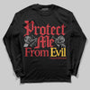 Jordan 14 Retro Ferrari (2025) DopeSkill Long Sleeve T-Shirt Protect Me From Evil Graphic Streetwear - Black