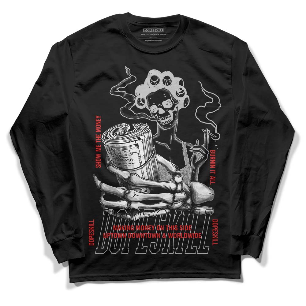 Jordan Spizike Low Bred DopeSkill Long Sleeve T-Shirt Show Me The Money Graphic Streetwear - Black 