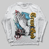 Jordan 1 Mid GS 'Six Championships DopeSkill Long Sleeve T-Shirt Trust God Graphic Streetwear - White 