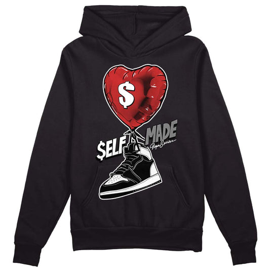 Jordan 1 High OG “Black/White” DopeSkill Hoodie Sweatshirt Self Made Graphic Streetwear - Black