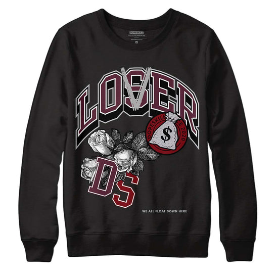 Jordan 5 Retro Burgundy (2023) DopeSkill Sweatshirt Loser Lover Graphic Streetwear - Black