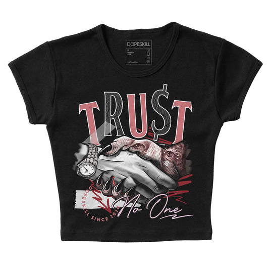 Valentine's Day Collection DopeSkill Women's Crop Top Trust No One Graphic Streetwear - Black