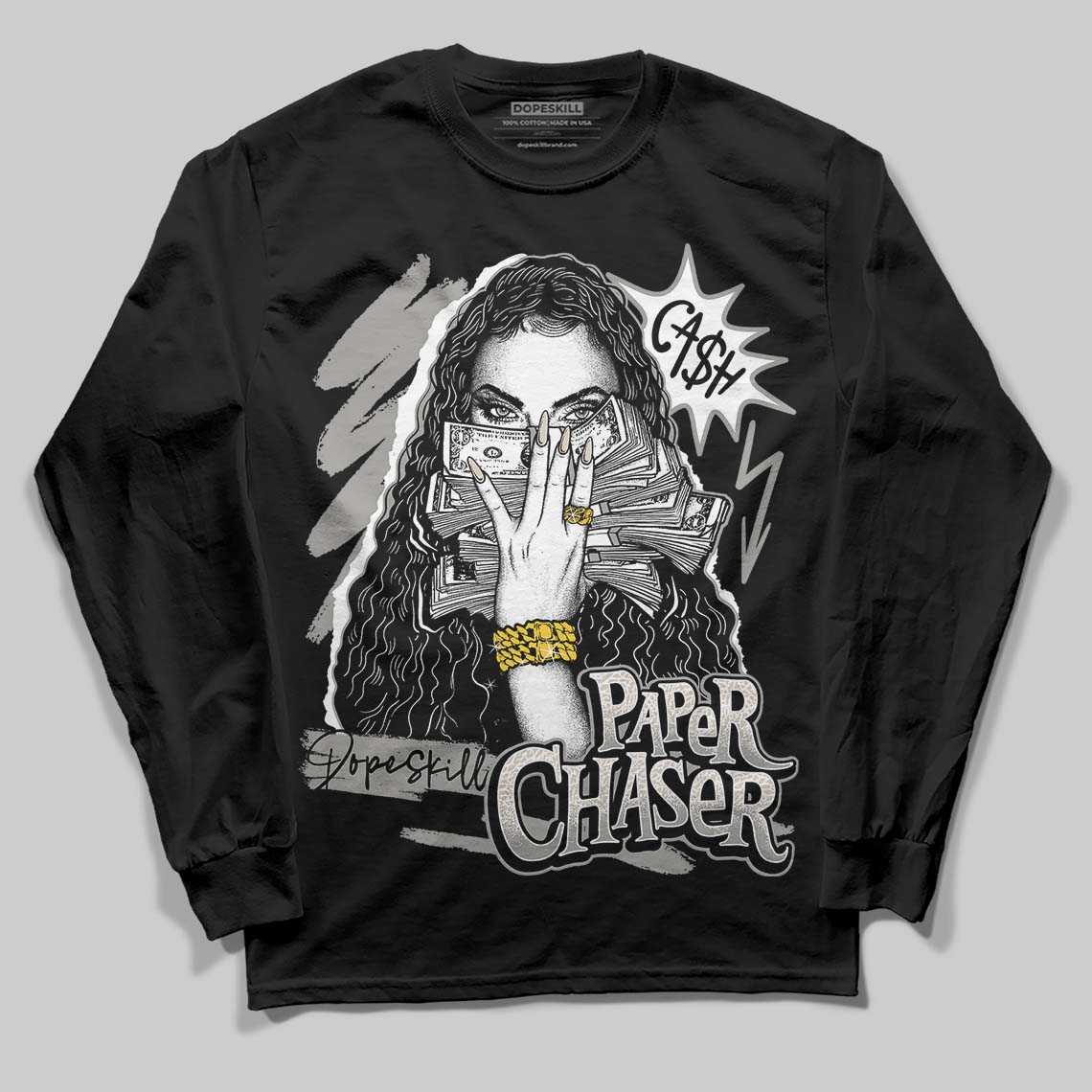 Jordan 3 Retro Pure Money DopeSkill Long Sleeve T-Shirt NPC Graphic Streetwear - Black