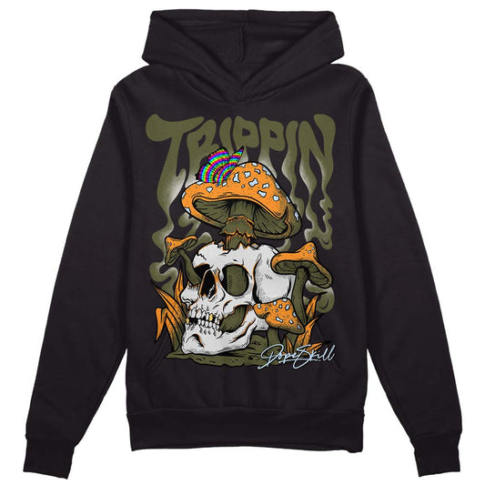 Jordan 5 "Olive" DopeSkill Hoodie Sweatshirt Trippin Graphic Streetwear - Black 