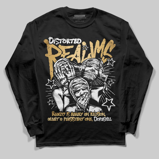 Jordan 12 Retro 'Taxi' 2025 DopeSkill Long Sleeve T-Shirt Distorted Realms Graphic Streetwear - Black