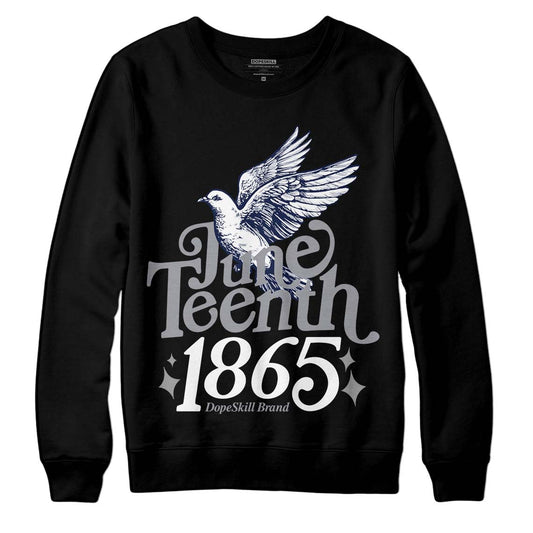 Jordan 3 "Midnight Navy" DopeSkill Sweatshirt Juneteenth 1865 Graphic Streetwear - Black 