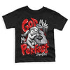 Jordan 4 Retro Red Cement DopeSkill Toddler Kids T-shirt God Made Me Perfect Graphic Streetwear - Black