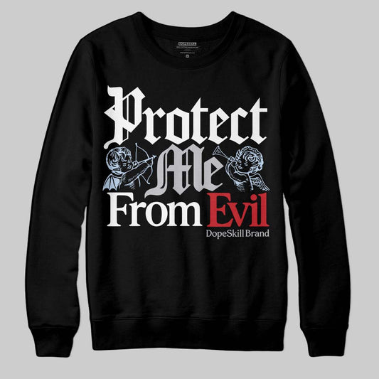 Jordan 5 Retro OG Black Metallic Reimagined DopeSkill Sweatshirt Protect Me From Evil Graphic Streetwear - Black