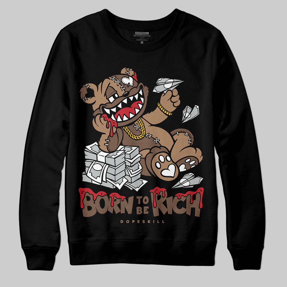 Jordan 9 'Olive' DopeSkill Sweatshirt Born To Be Rich Graphic Streetwear - Black