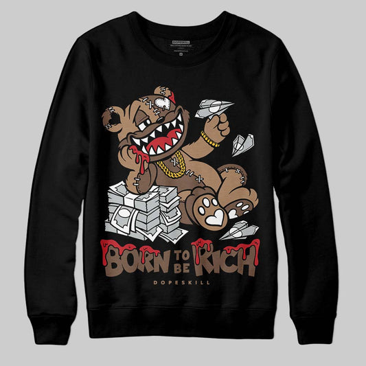 Jordan 9 'Olive' DopeSkill Sweatshirt Born To Be Rich Graphic Streetwear - Black