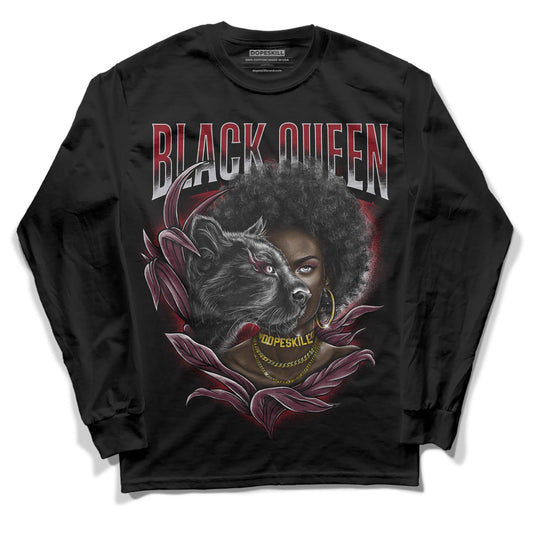 Jordan 5 Retro Burgundy (2023) DopeSkill Long Sleeve T-Shirt New Black Queen Graphic Streetwear - Black