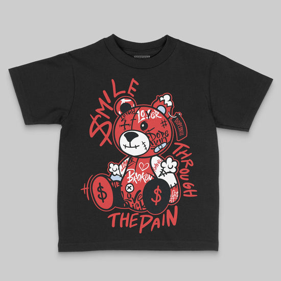 Jordan 6 “Reverse Infrared” DopeSkill Toddler Kids T-shirt Smile Through The Pain Graphic Streetwear - Black