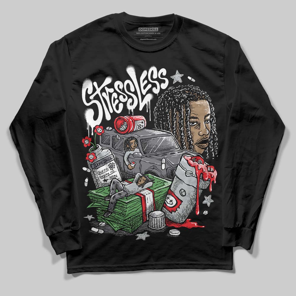 Jordan 4 “Fear” DopeSkill Long Sleeve T-Shirt Stressless Graphic Streetwear - Black