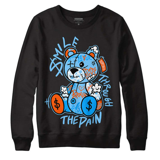 Dunk Low Futura University Blue DopeSkill Sweatshirt Smile Through The Pain Graphic Streetwear - Black