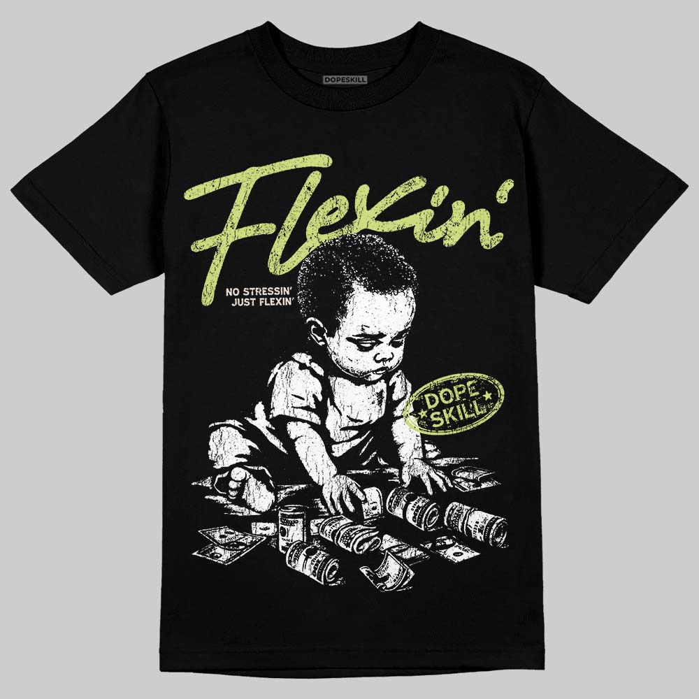 Jordan 5 “Luminous Green” DopeSkill T-Shirt Flexin' Graphic Streetwear - Black