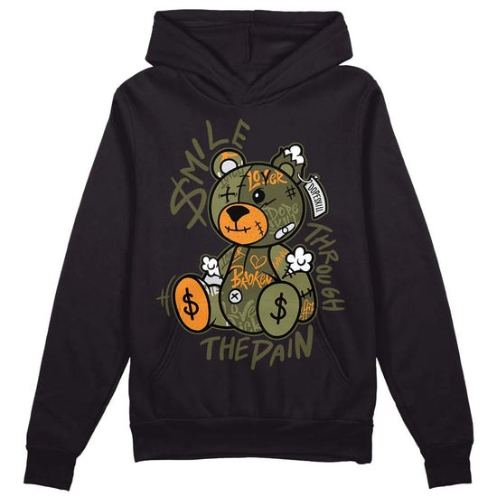 Jordan 5 "Olive" DopeSkill Hoodie Sweatshirt Smile Through The Pain Graphic Streetwear - Black 