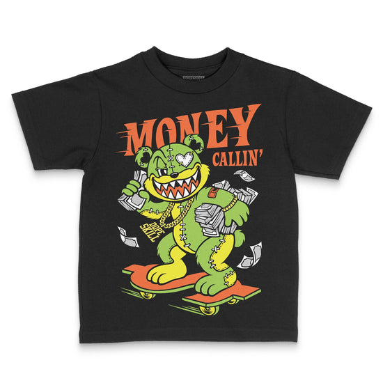Neon Green Sneakers DopeSkill Toddler Kids T-shirt Money Callin' Graphic Streetwear - Black