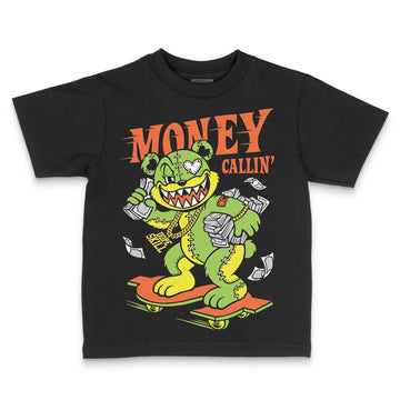 Neon Green Sneakers DopeSkill Toddler Kids T-shirt Money Callin' Graphic Streetwear - Black