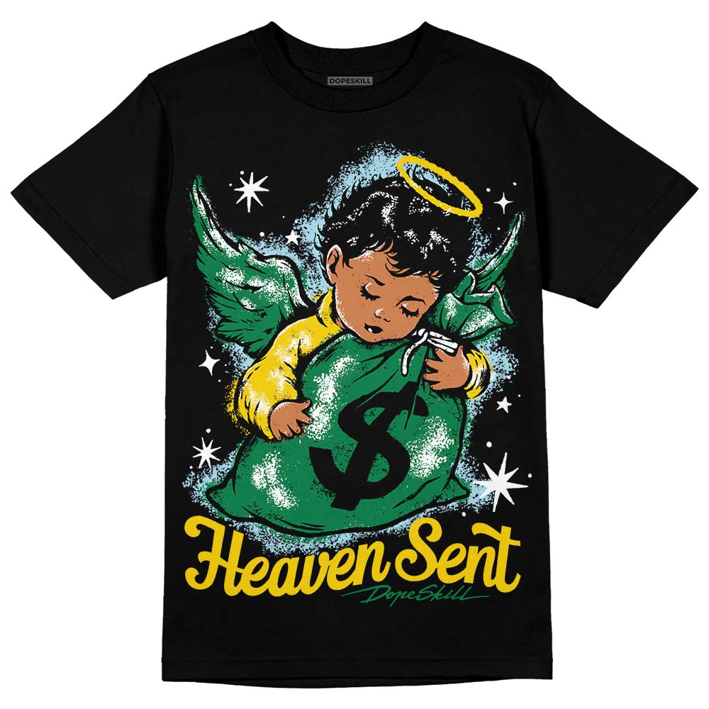 Jordan 5 “Lucky Green” DopeSkill T-Shirt Heaven Sent Graphic Streetwear - Black