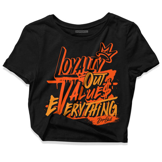 Jordan 12 Retro Brilliant Orange DopeSkill Women's Crop Top LOVE Graphic Streetwear - Black