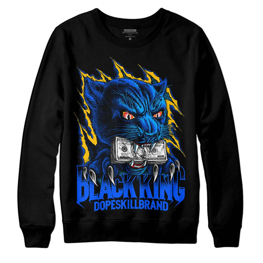 Royal Blue Sneakers DopeSkill Sweatshirt Black King Graphic Streetwear - Black