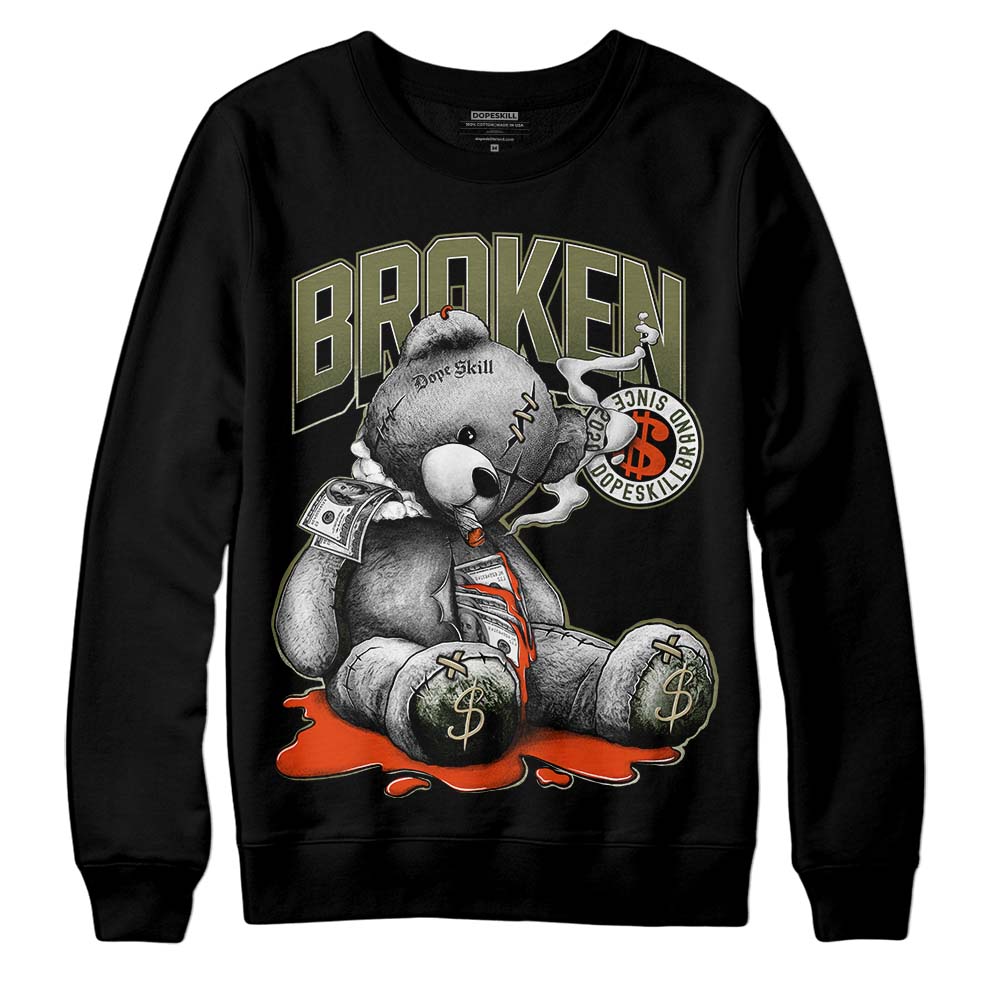 Olive Sneakers DopeSkill Sweatshirt Sick Bear Graphic Streetwear - Black