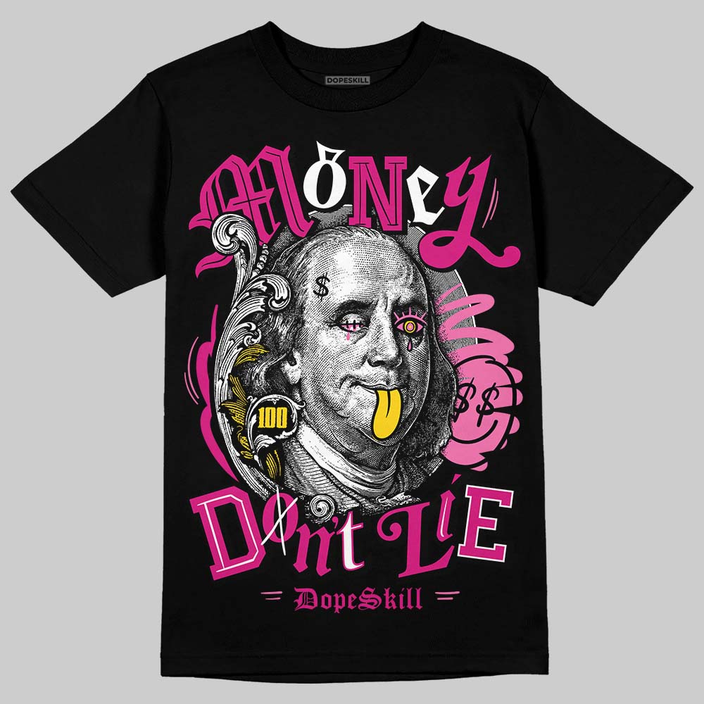 Rick Owens Pink Leather Low Sneakers DopeSkill T-Shirt Money Don't Lie Graphic Streetwear - Black