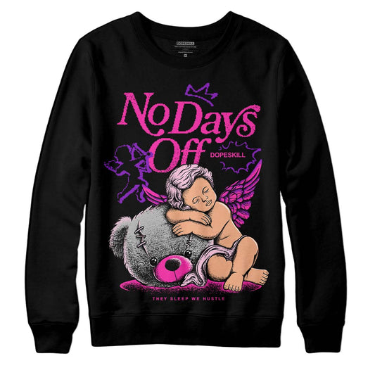 Pink Sneakers DopeSkill Sweatshirt New No Days Off Graphic Streetwear - Black