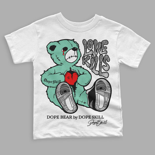 Jordan 3 "Green Glow" DopeSkill Toddler Kids T-shirt Love Kills Graphic Streetwear - White 