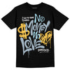 Jordan 13 “Blue Grey” DopeSkill T-Shirt No Money No Love Typo Graphic Streetwear - Black