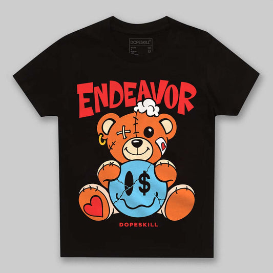 Orange, Black and White Sneakers DopeSkill Toddler Kids T-shirt Endeavor Graphic Streetwear - Black